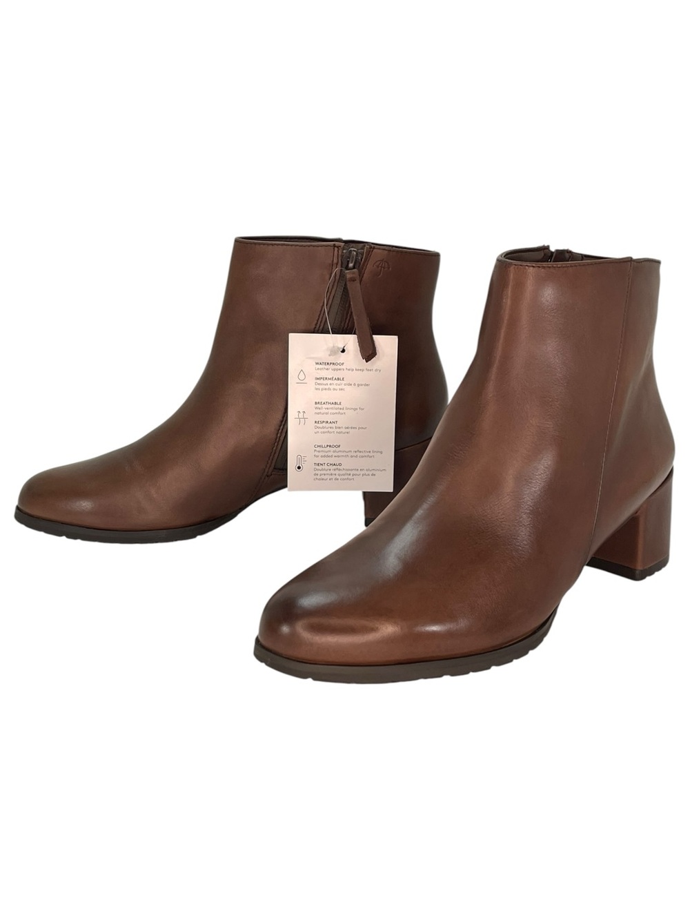 Naturalizer Joy Brown Leather Weatherproof Womens Ankle Boots Size 9.5M - Picture 9 of 13